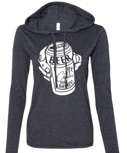It's Cheaper Than Therapy T Shirt, My Favorite T Shirt (Anvil Ladies Ringspun Hooded)