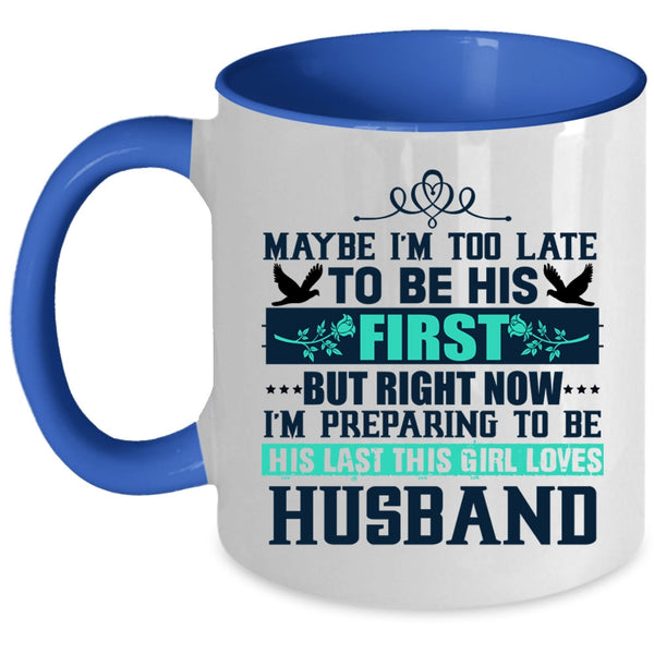 Cute Wedding Coffee Mug, This Girl Loves Husband Accent Mug