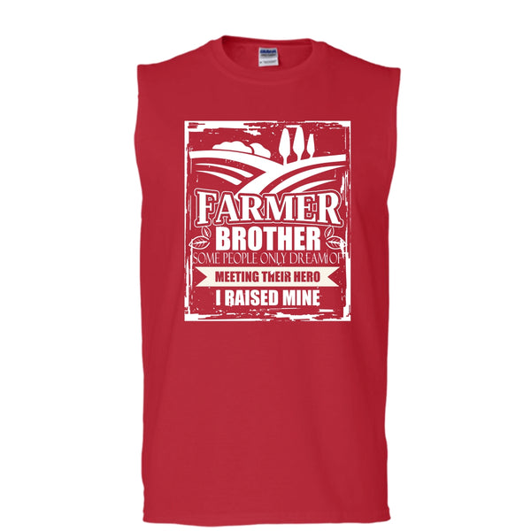 Farmer Brother T Shirt, Coolest Farmer Brother Tank Top (Men's Cotton Sleeveless)