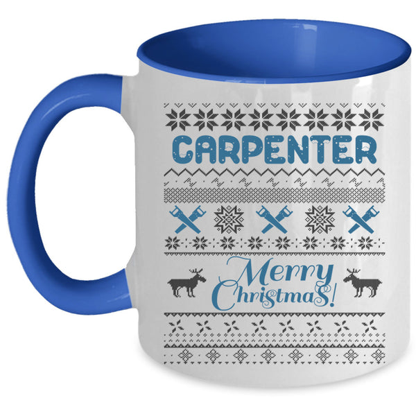 Merry Christmas Coffee Mug, Carpenter Accent Mug