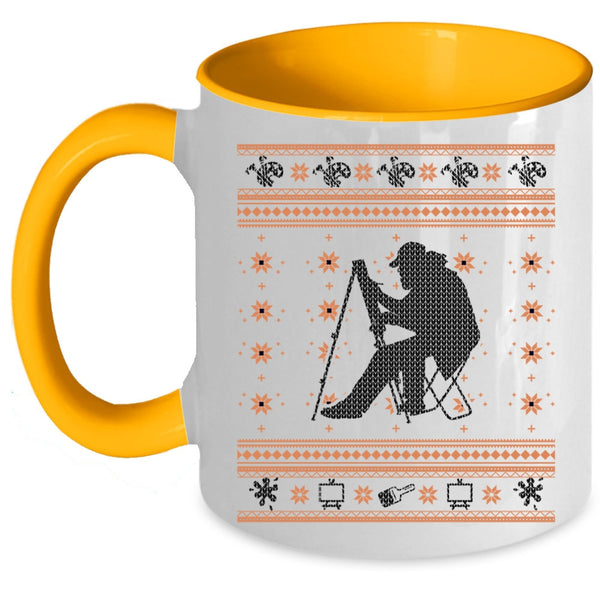 Cool Ugly Christmas Coffee Mug, Painter Accent Mug