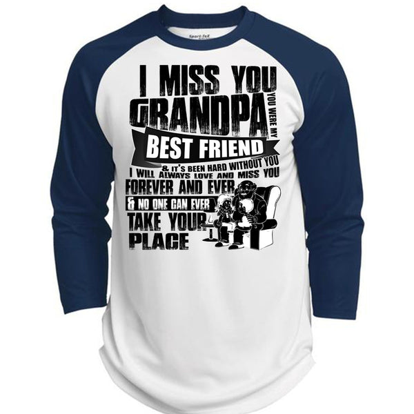 I Miss You Grandpa T Shirt, I Love Grandpa T Shirt, Awesome T-Shirts  (Polyester Game Baseball Jersey)