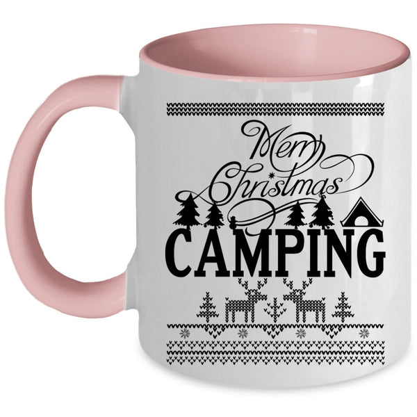 Camping Coffee Mug, Merry Christmas Accent Mug