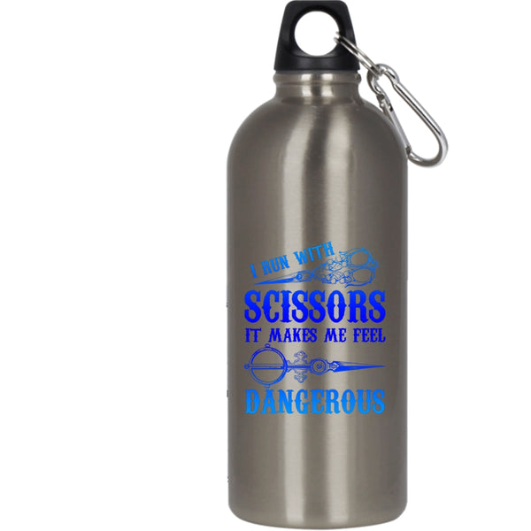 I Run With Scissors 20 oz Stainless Steel Bottle,Funny Hairstylist Outdoor Sports Water Bottle