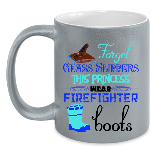 Cute Fireman Coffee Mug, This Princess Wear Firefighter Boots Accent Mug