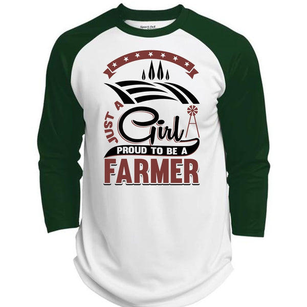 Just A Girl Proud To Be A Farmer T Shirt, I Love Farming T Shirt, Awesome T-Shirts  (Polyester Game Baseball Jersey)