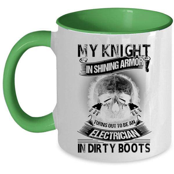 Cool Electricians Coffee Mug, To Be An Electrician In Dirty Boots Accent Mug
