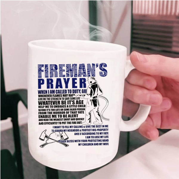 Cool Gift For Fireman Coffee Mug, Fireman's Prayer Cup
