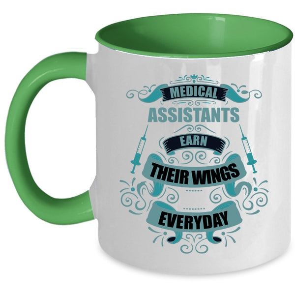 Medical Coffee Mug, Medical Assistants Earn Their Wings Accent Mug