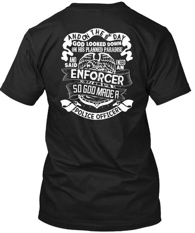 A black t-shirt with the shopify logo