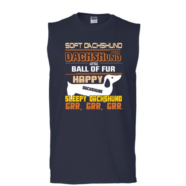 Soft Dachshund With Dachshund Little Ball Of Fur Shirt, Cool Dog Shirt (Men's Cotton Sleeveless)