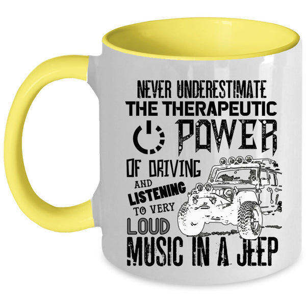 Listening To Very Loud Music In A Jeep Coffee Mug, Driving Jeep Accent Mug