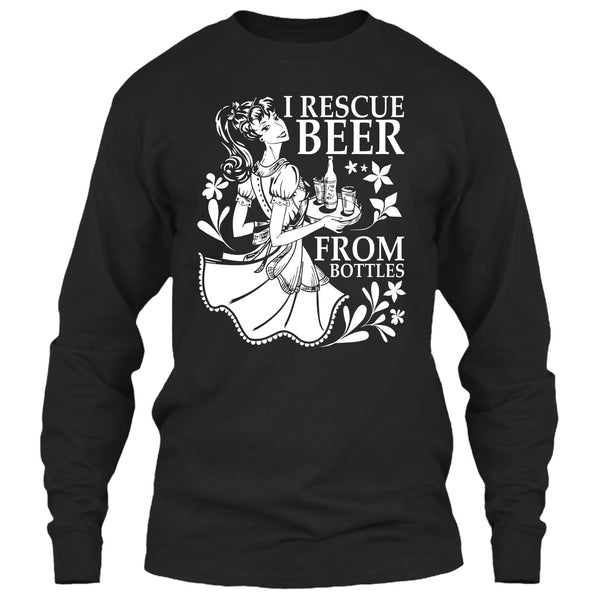 I Rescue Beer From Bottles T Shirt, Coolest Beer Drinker T Shirt