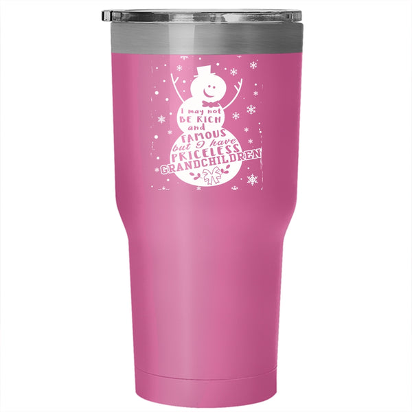 I Have Priceless Grandchildren Tumbler 30 oz Stainless Steel, Christmas Gift For Grandparent Travel Mug
