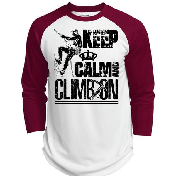 Keep Calm And Climb On T Shirt, I Love Mountain T Shirt, Awesome T-Shirts  (Polyester Game Baseball Jersey)