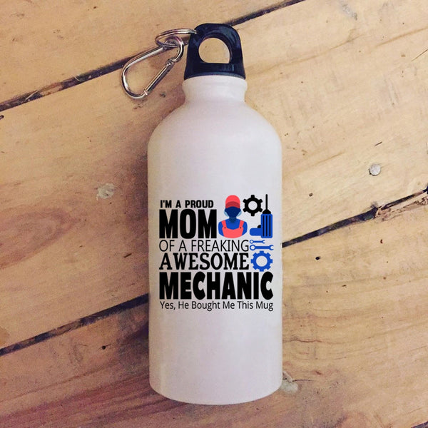 I'm A Proud Mom Of An Awesome Mechanic 20 oz Stainless Steel Bottle,Mom Outdoor Sports Water Bottle