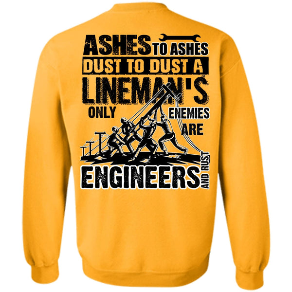 I Love Lineman T Shirt, Lineman's Only Enemies Sweatshirt