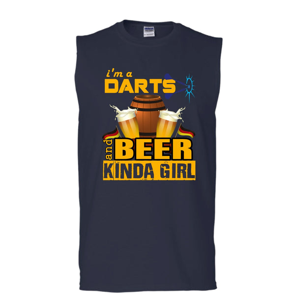 I'm A Darts T Shirt, Beer Kinda Girl Tank Top (Men's Cotton Sleeveless)