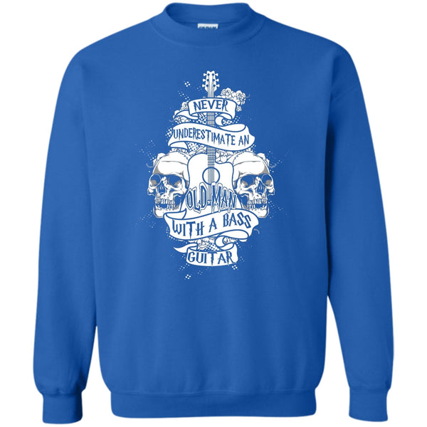 An Old Man With A Bass Guitar T Shirt, Coolest Guitar Player Sweatshirt