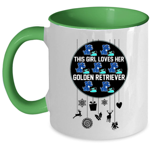 Cute Girls Coffee Mug, This Girl Loves Her Golden Retriever Accent Mug