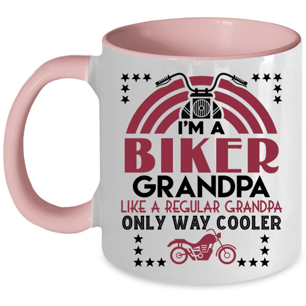 Cool Grandpa Coffee Mug, I'm A Biker Grandpa Accent Mug