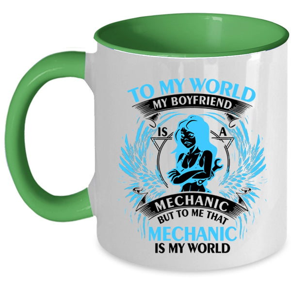 Cool Couple Coffee Mug, My Boyfriend Is A Mechanic Accent Mug