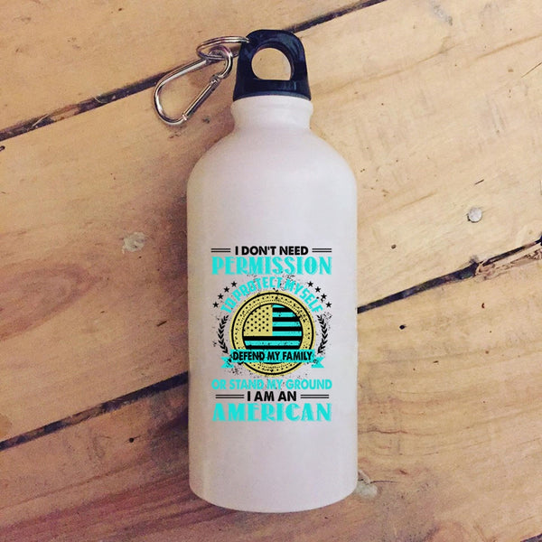 I Am An American 20 oz Stainless Steel Bottle,Cute Gift For American Outdoor Sports Water Bottle