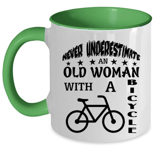 Awesome Grandmother Coffee Mug, An Old Woman With A Bicycle Accent Mug