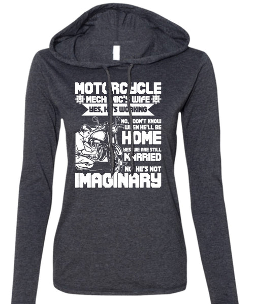 Motorcycle Mechanic's Wife T Shirt, We Are Still Married T Shirt (Anvil Ladies Ringspun Hooded)