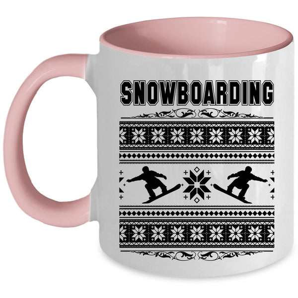 Merry Little Christmas Coffee Mug, Snowboarding Accent Mug