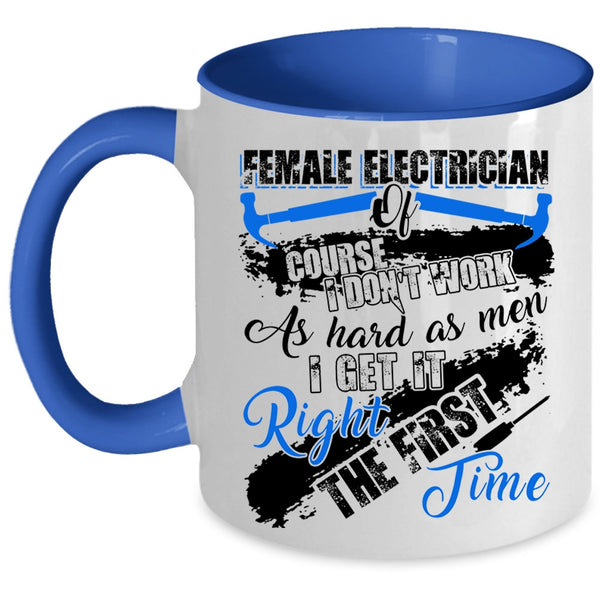 Cute Electrician Coffee Mug, Female Electrician Accent Mug