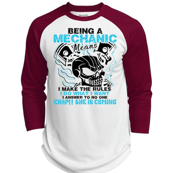 Being A Mechanic Means T Shirt, Being A Mechanic T Shirt, Awesome T-Shirts  (Polyester Game Baseball Jersey)