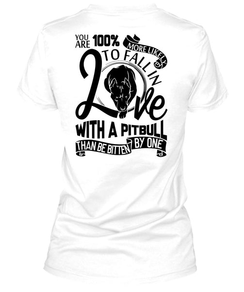 Fall In Love With A Pit Bull T Shirt, I Love Dog T Shirt