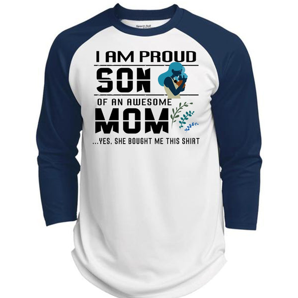 I Am Proud Son Of An Awesome Mom T Shirt, Mother's Day T Shirt  (Polyester Game Baseball Jersey)