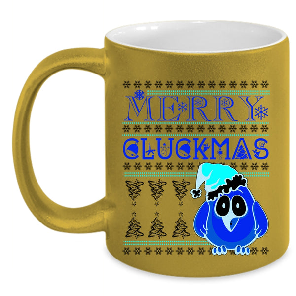 Cute Christmas Gift For Farmer Coffee Mug, Merry Cluckmas Accent Mug