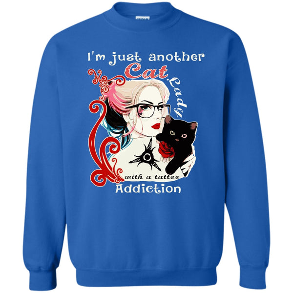 Cat Lady With A Tattoo Addiction T Shirt, Coolest Cat Lady Sweatshirt