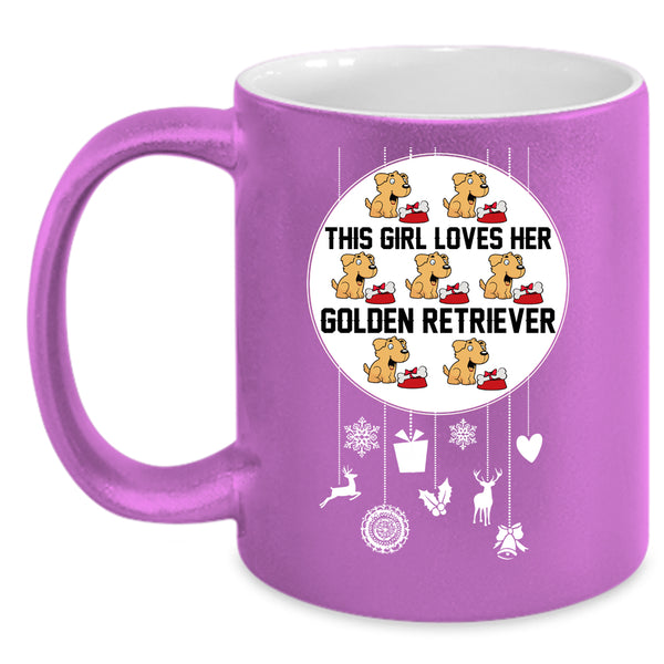 This Girl Loves Her Golden Retriever Coffee Mug, Cute Girls Coffee Cup