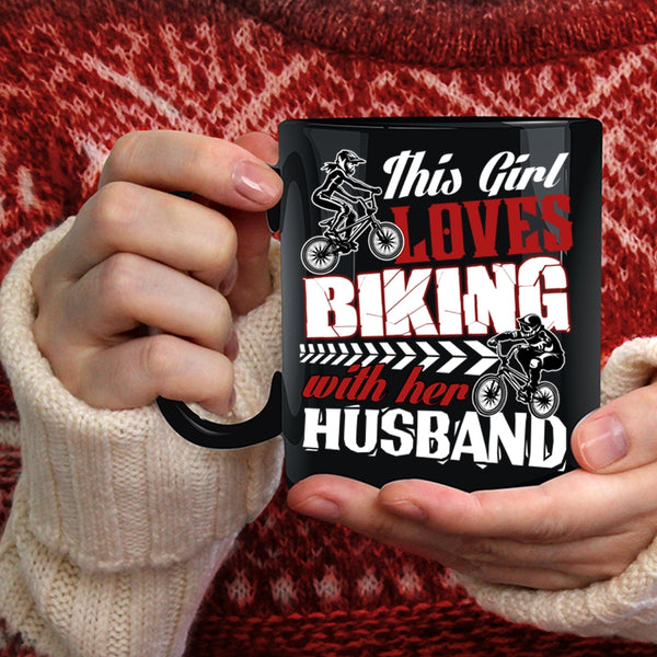 This Girl Loves Biking With Her Husband Coffee Mug, Gift For Wedding Coffee Cup