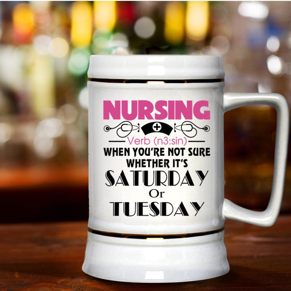 Awesome Gift For Nurse Beer Stein 22oz, Nursing Beer Mug