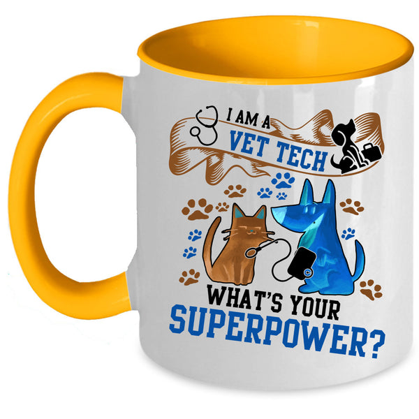 I Love Animals Coffee Mug, I Am A Vet Tech Accent Mug