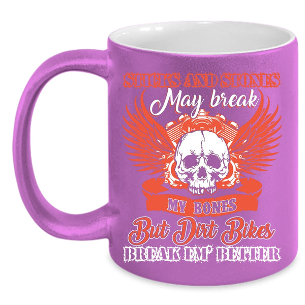 Dirt Bikers Break Em' Better Coffee Mug, Cool Dirt Bikers Coffee Cup