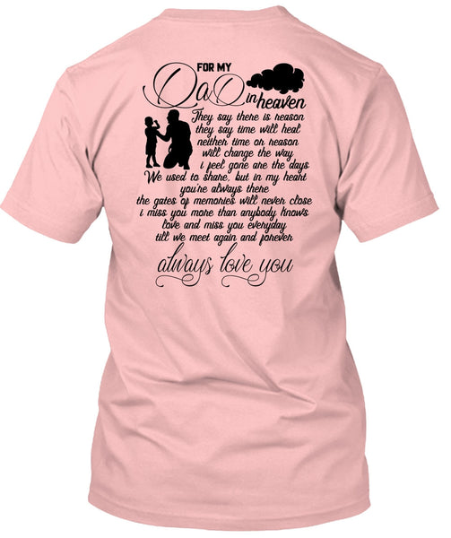 For My Dad In Heaven T Shirt, I Love Dad T Shirt
