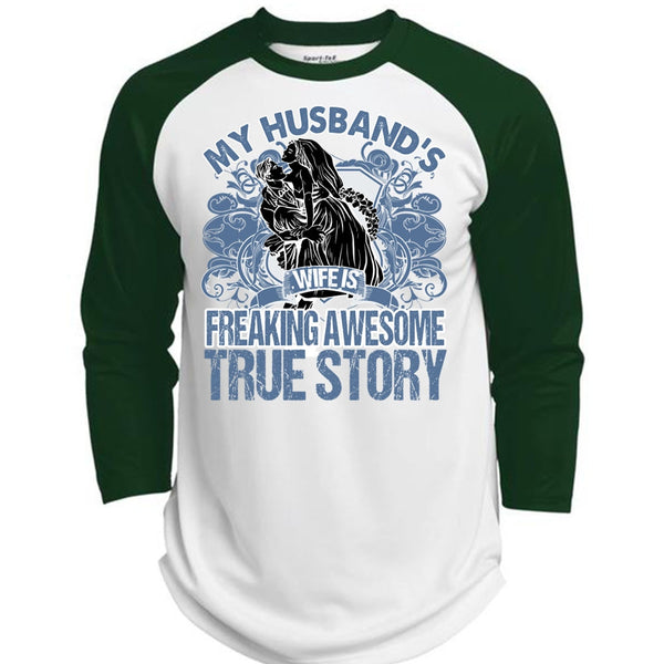 My Husband's Wife T Shirt, I Love Husband T Shirt, Awesome T-Shirts  (Polyester Game Baseball Jersey)