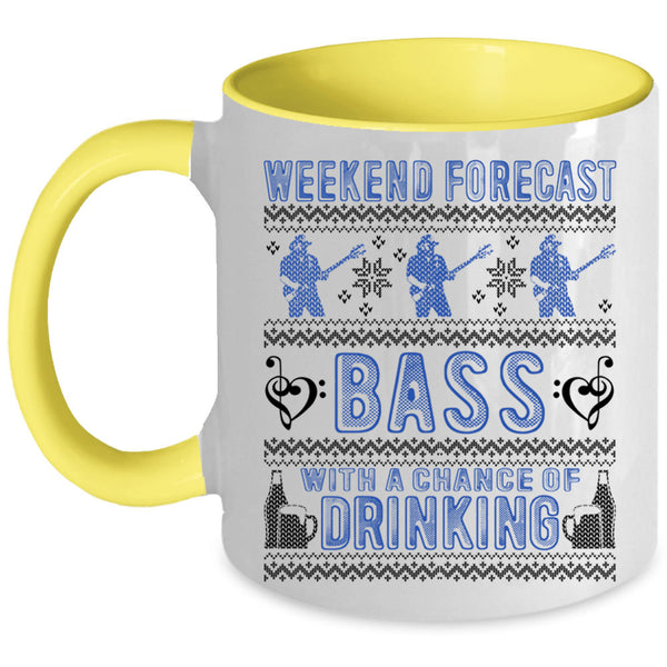 Chance Of Drinking Coffee Mug, Weekend Forecast Bass Accent Mug