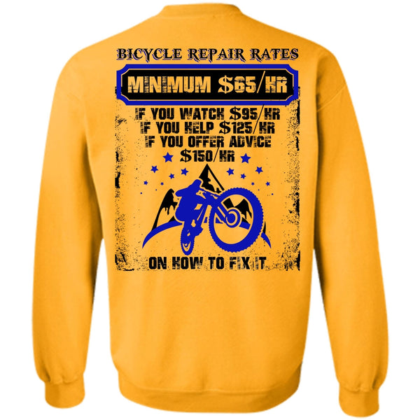 I Love Mechanic T Shirt, Bicycle Repair Rates Sweatshirt