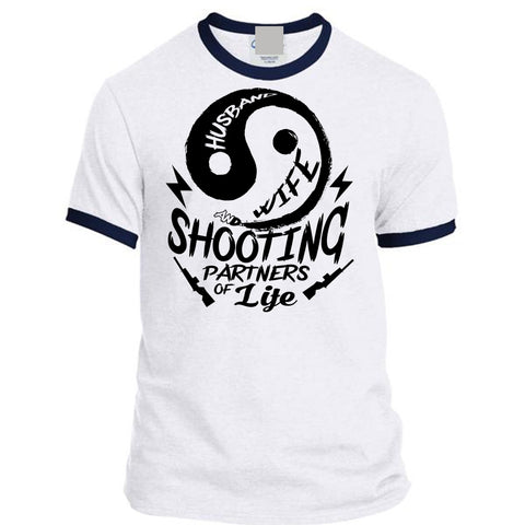 A black t-shirt with the shopify logo