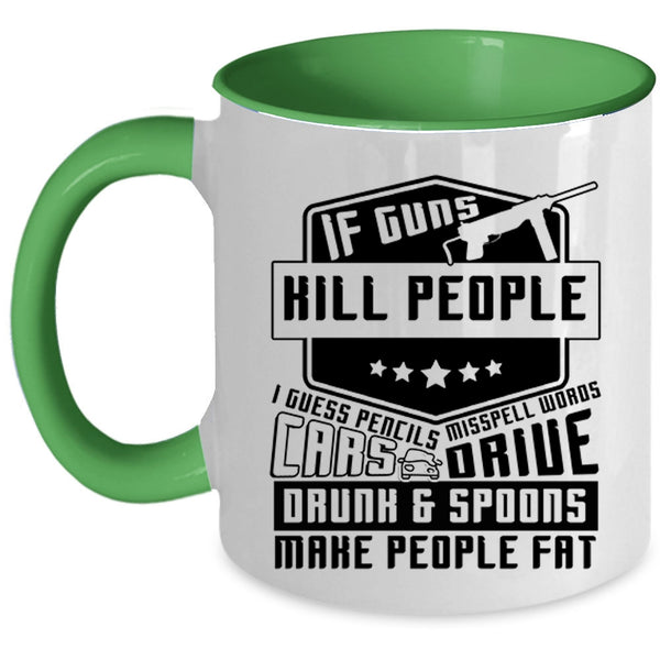 Cool Car Drivers Coffee Mug, Cars Drive Drunk And Spoons Accent Mug