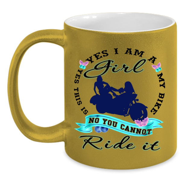 Yes This Is My Bike Coffee Mug, Yes I Am A Girl Accent Mug