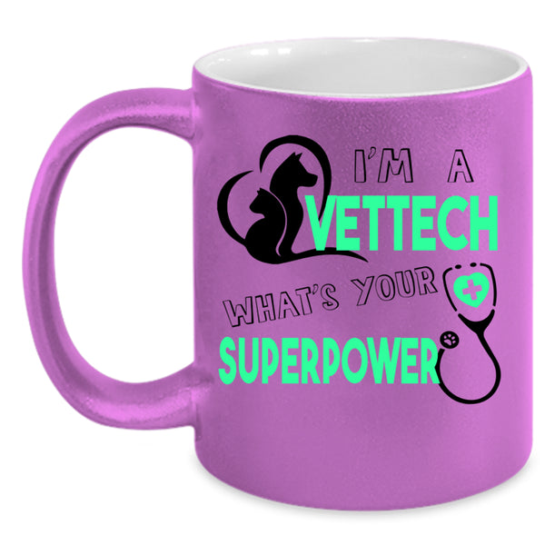 I Love Animals Coffee Mug, I'm A Vettech Accent Mug