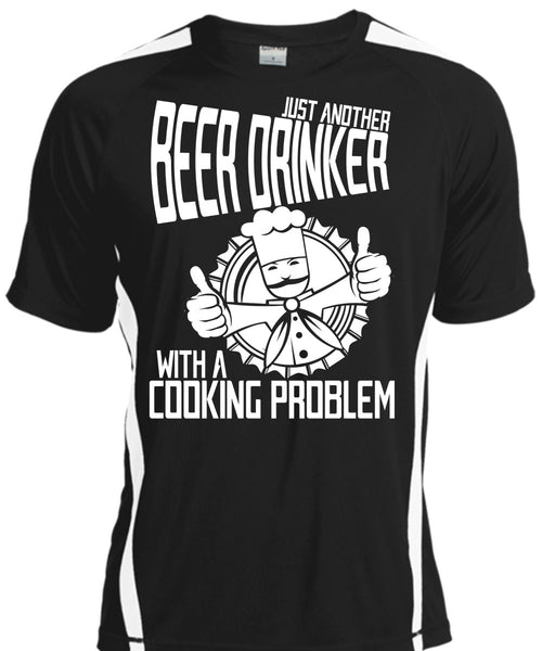 A black t-shirt with the shopify logo